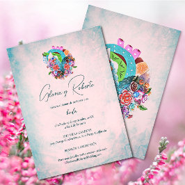 Invitación Boda mexicano de flores rusticas y españolas