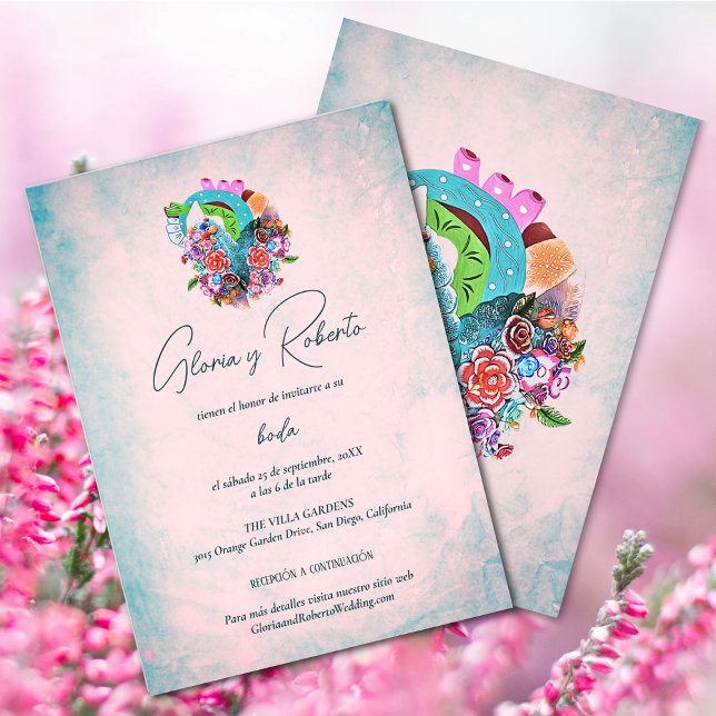 Invitación Boda mexicano de flores rusticas y españolas (Subido por el creador)