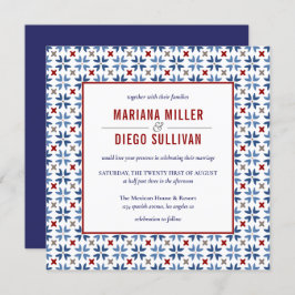 Invitación Boda mexicano de la Marina Española y el Tile Rojo