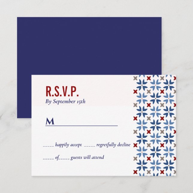 Invitación Boda mexicano de la Marina Roja española (Anverso / Reverso)