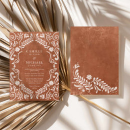 Invitación Boda mexicano de Papel Rústico Picado