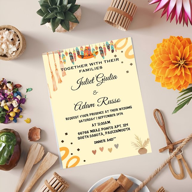 Invitación boda mexicano elegante y rústico (Subido por el creador)