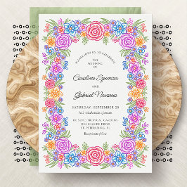 Invitación Boda mexicano Fiesta Flowers