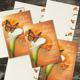 Invitación Boda mexicano Sun Bathed Marigolds & Butterfly