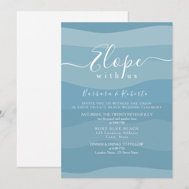 Invitación Boda Micro Azul (Anverso / Reverso)