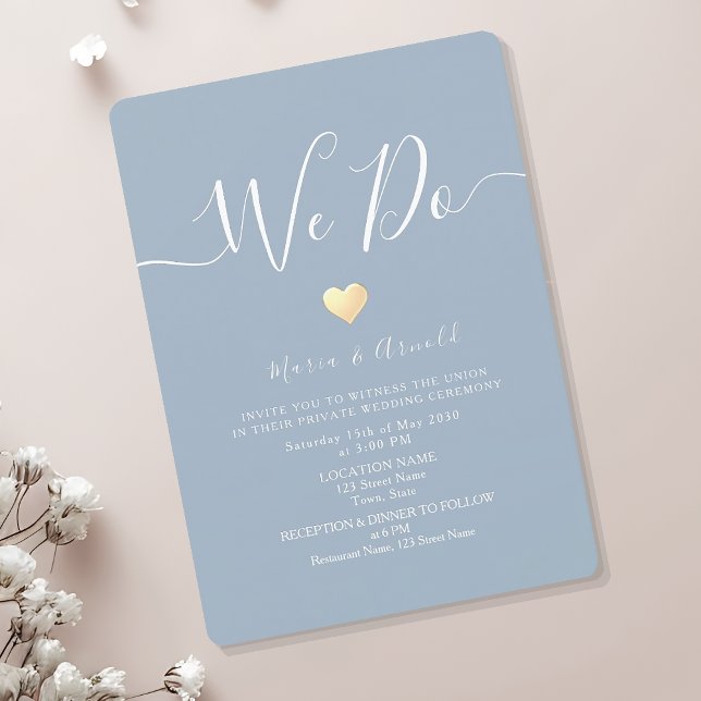 Invitación Boda Micro de Azul Polvoriento (Subido por el creador)