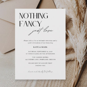 Invitación Boda Micro Minimalista Sin Adornos Solo Amor