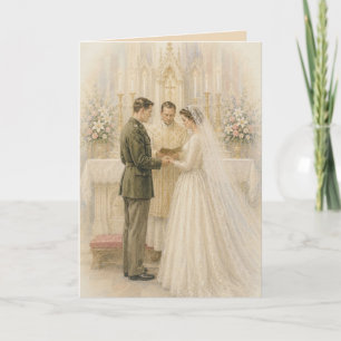 Invitación Boda Militar del Novio del Ejército Vintage