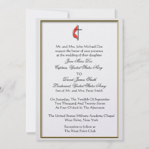 Invitación Boda militar metodista