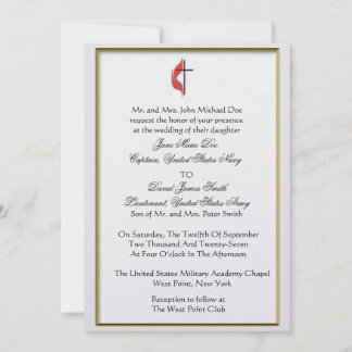 Invitación Boda militar metodista