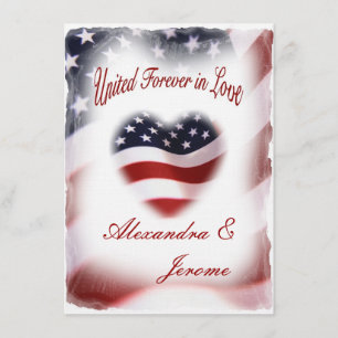 Invitación Boda militar PATRIÓTICA de la bandera americana