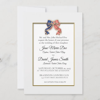 Invitación Boda Militar Personalizada Patriótica