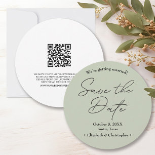 Invitación Boda mínima verde salva la fecha