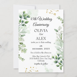 Invitación Boda Minimal Boho Aniversario de Greenery 