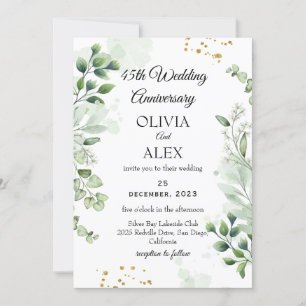 Invitación Boda Minimal Boho Aniversario de Greenery