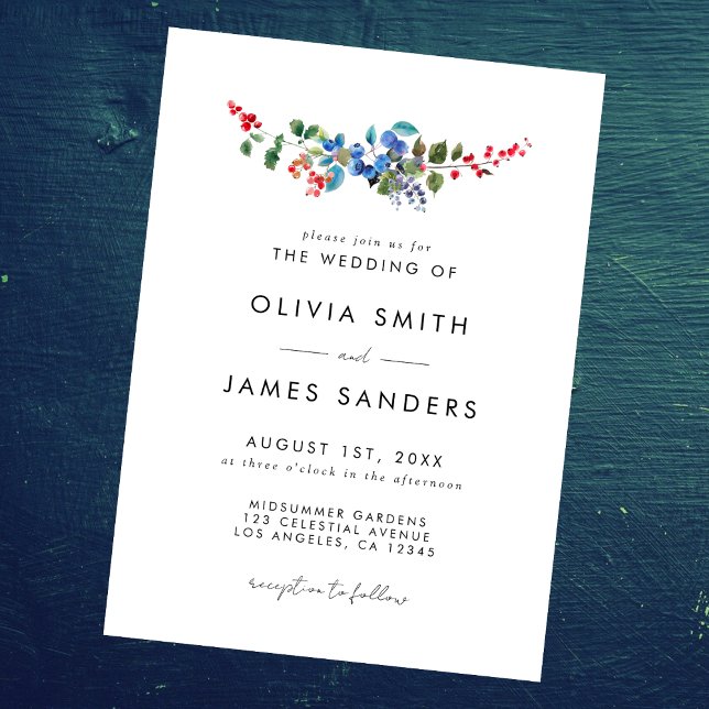 Invitación Boda Minimal de Bayas (Subido por el creador)