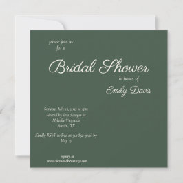 Invitación Boda Minimal Script Highland Musgo Verde