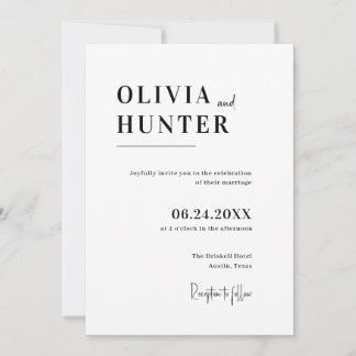 Invitación Boda minimalista