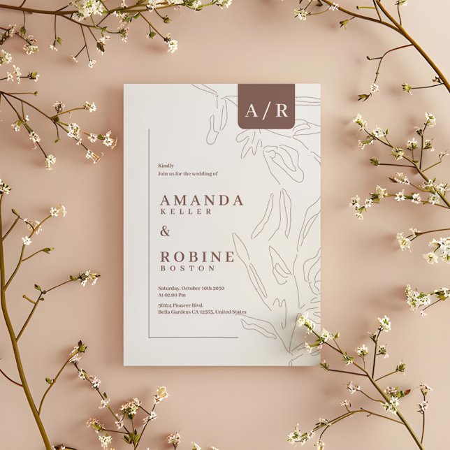 Invitación Boda Minimalista abstracto elegante (Subido por el creador)