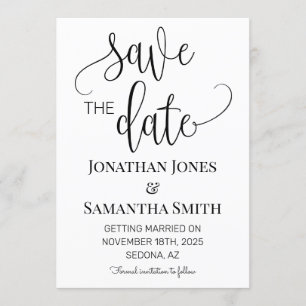 Invitación Boda Minimalista Ahorra la Fecha Simple Moderna