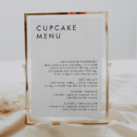 Boda minimalista Bar de postres Rótulo de menú de 