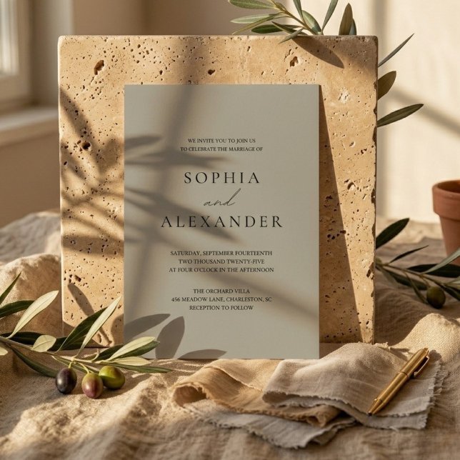 Invitación Boda minimalista beige | Moderno elegante (Subido por el creador)