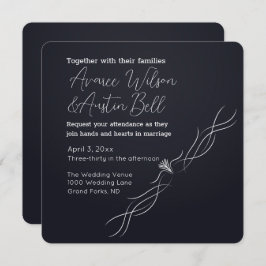 Invitación Boda Minimalista blanco y negro