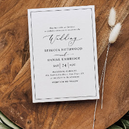Invitación Boda Minimalista blanco y negro
