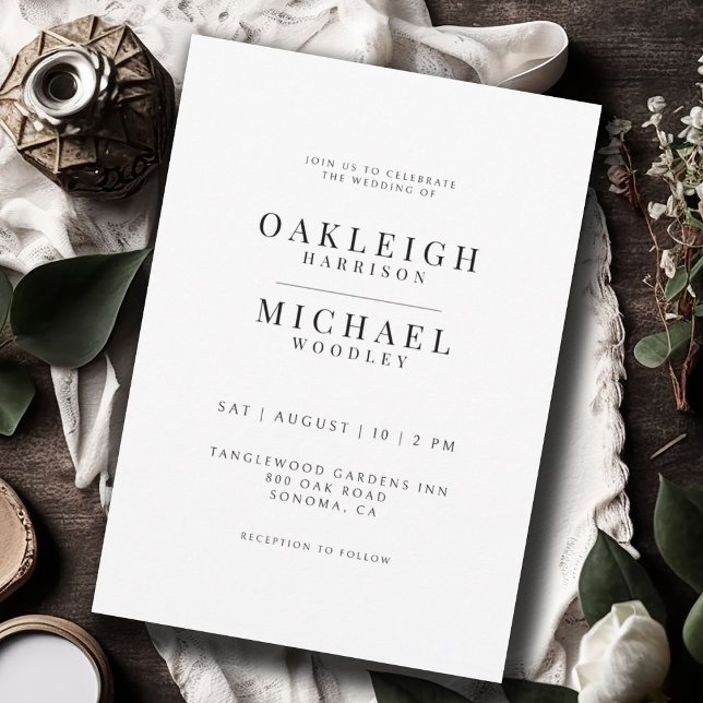 Invitación Boda Minimalista blanco y negro (Subido por el creador)