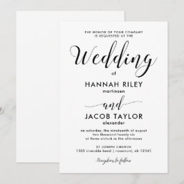 Invitación Boda Minimalista blanco y negro