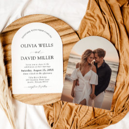Invitación Boda Minimalista blanco y negro con arco moderno