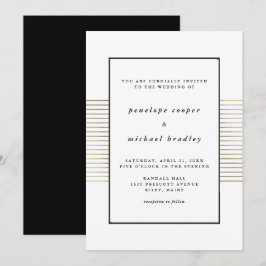 Invitación Boda Minimalista blanco y negro moderno
