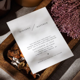 Invitación Boda minimalista blanco y negro simple y limpio