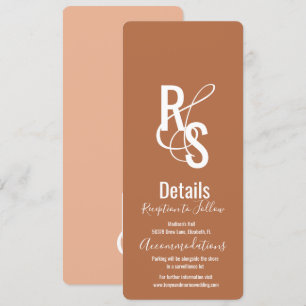 Invitación Boda Minimalista Bohemiana de Terracota Oscura