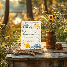 Invitación Boda minimalista Bohemiano de mostaza amarillo y a