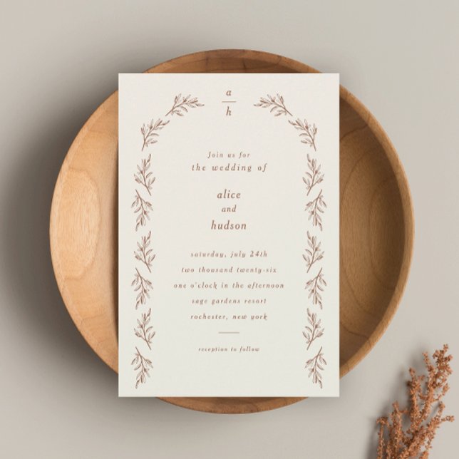 Invitación Boda Minimalista Boho Arco Terracota (Subido por el creador)