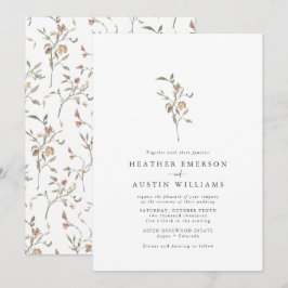 Invitación Boda Minimalista Boho Botánica