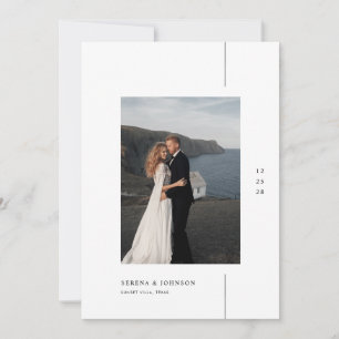 Invitación Boda Minimalista Boho con Foto