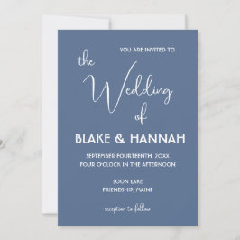 Invitación Boda minimalista boho desierto azul polvoriento