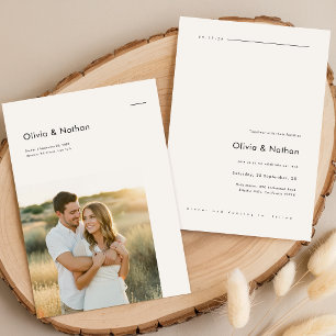 Invitación Boda Minimalista Boho Foto