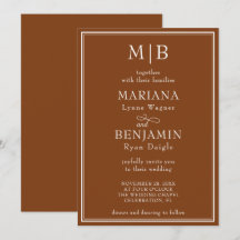 Boda Minimalista Boho Moderna de Borde Marrón