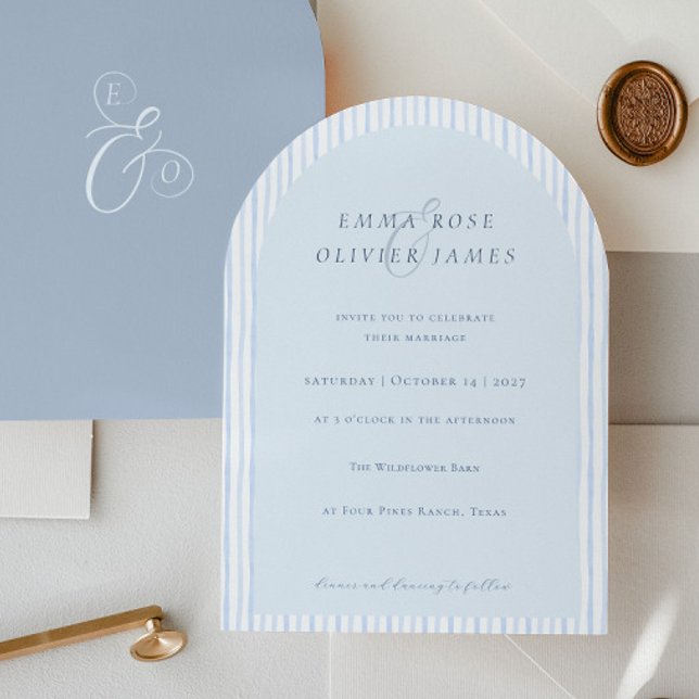 Invitación Boda Minimalista Boho Polvo Azul (Subido por el creador)