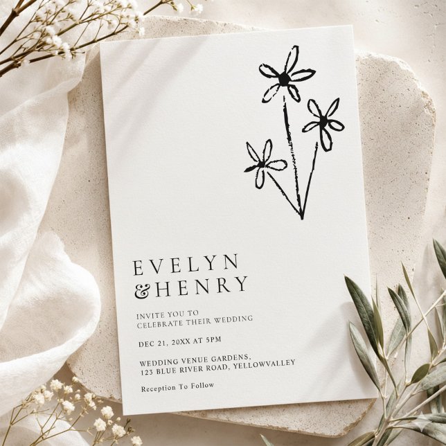 Invitación Boda Minimalista Boho Simple Chic (Subido por el creador)