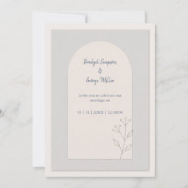 Invitación Boda minimalista botánica azul salvia