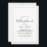 Invitación Boda minimalista Brunch<br><div class="desc">Esta minimalista invitación al brunch boda es perfecta para un sencillo evento boda. El moderno diseño romántico presenta una tipografía clásica en blanco y negro, acompañada de una caligrafía rústica y elegante con un estilo de letra a mano vintage. Personalizable de cualquier color. Mantenga el diseño simple y elegante, tal...</div>
