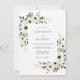 Invitación Boda Minimalista Carbón Sereno