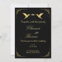 Boda minimalista clásica con borde dorado ornament