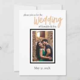 Invitación Boda Minimalista Clásica Simple Personalizada
