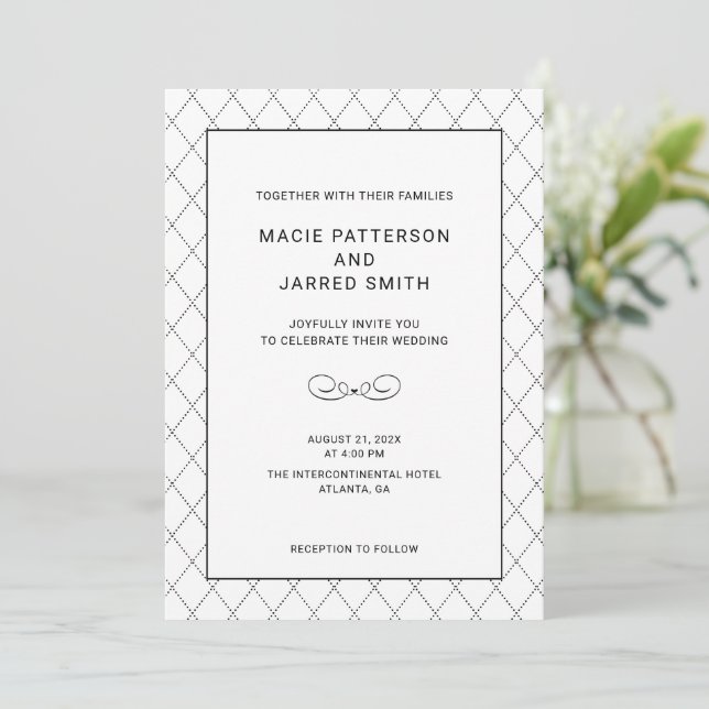 Invitación Boda Minimalista clásico moderno (Anverso de pie)