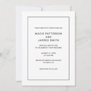 Invitación Boda Minimalista clásico moderno